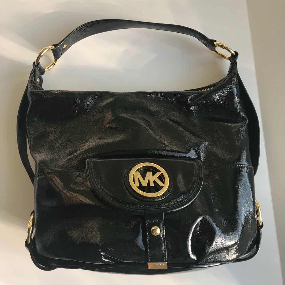 Michael KORS Black Leather Shoulder Bag Purse